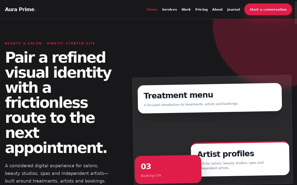 Aura Prime — Kinetic Starter Site professional website preview