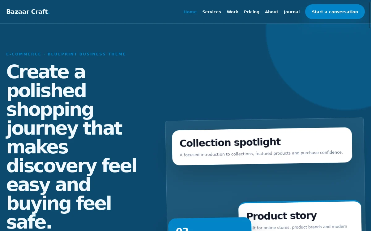 Bazaar Craft — Blueprint Business Theme website screenshot