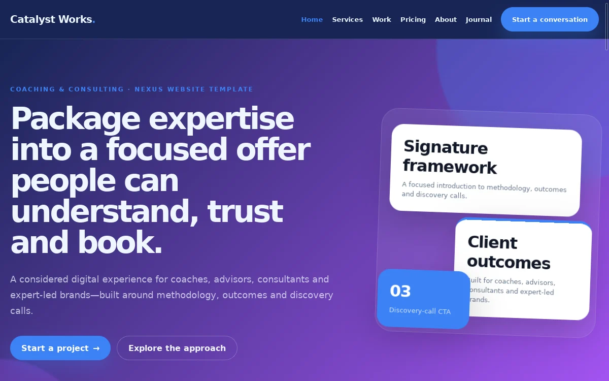 Catalyst Works — Nexus Website Template professional website preview