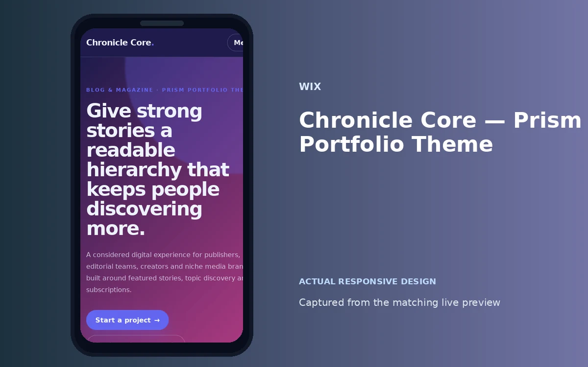 Chronicle Core — Prism Portfolio Theme screenshot 4
