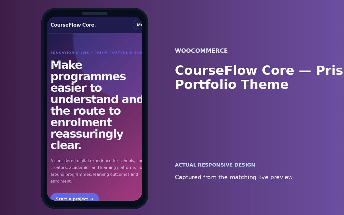 CourseFlow Core — Prism Portfolio Theme screenshot 4