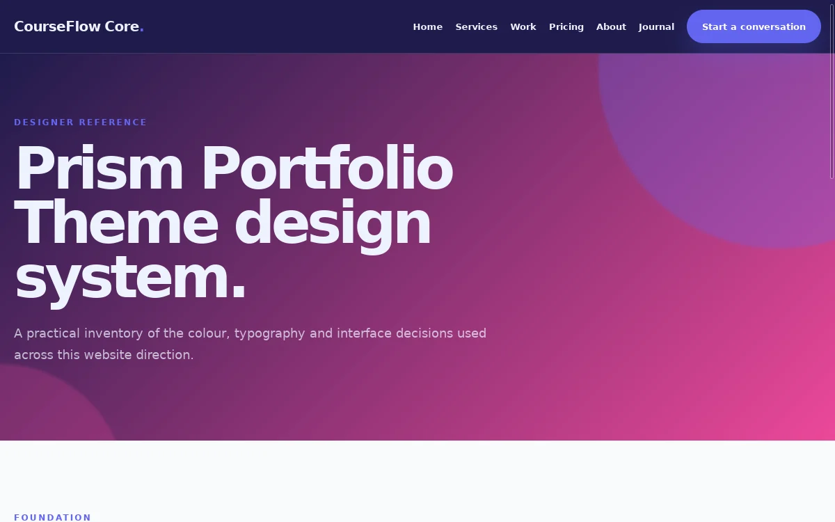 CourseFlow Core — Prism Portfolio Theme screenshot 3