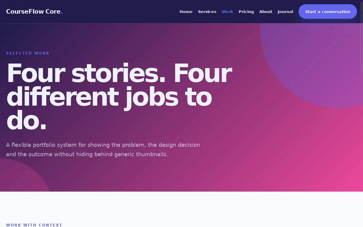 CourseFlow Core — Prism Portfolio Theme screenshot 2