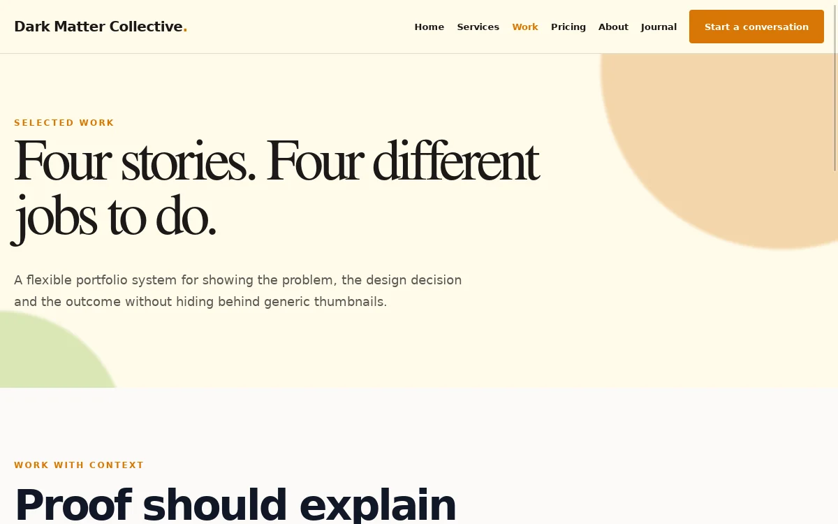 Dark Matter Collective — Solstice Complete Website screenshot 2