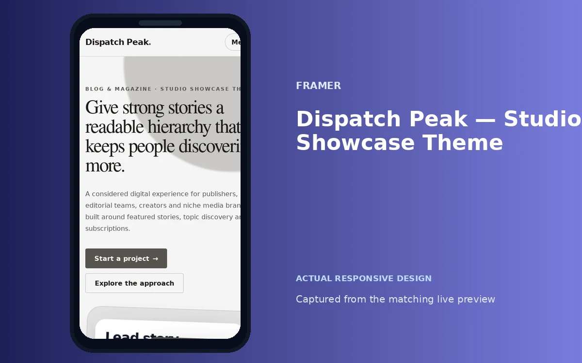 Dispatch Peak — Studio Showcase Theme screenshot 4