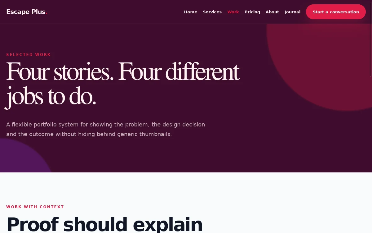 Escape Plus — Velvet Editorial Theme screenshot 2