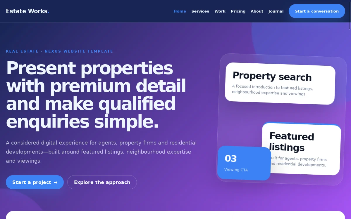 Estate Works — Nexus Website Template professional website preview