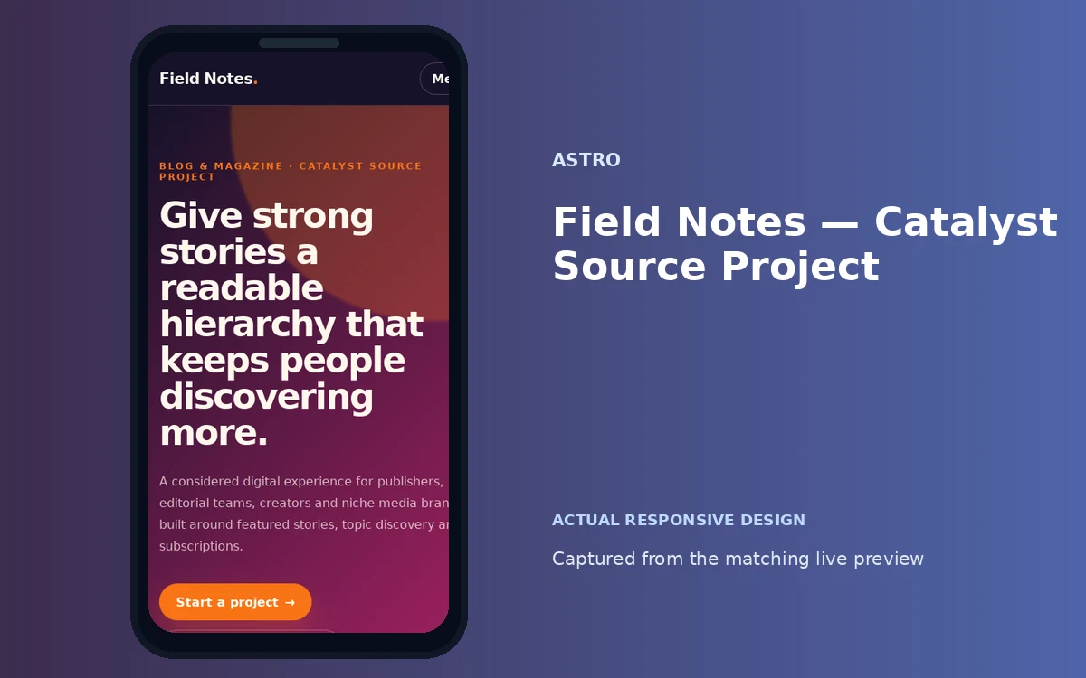 Field Notes — Catalyst Source Project screenshot 4