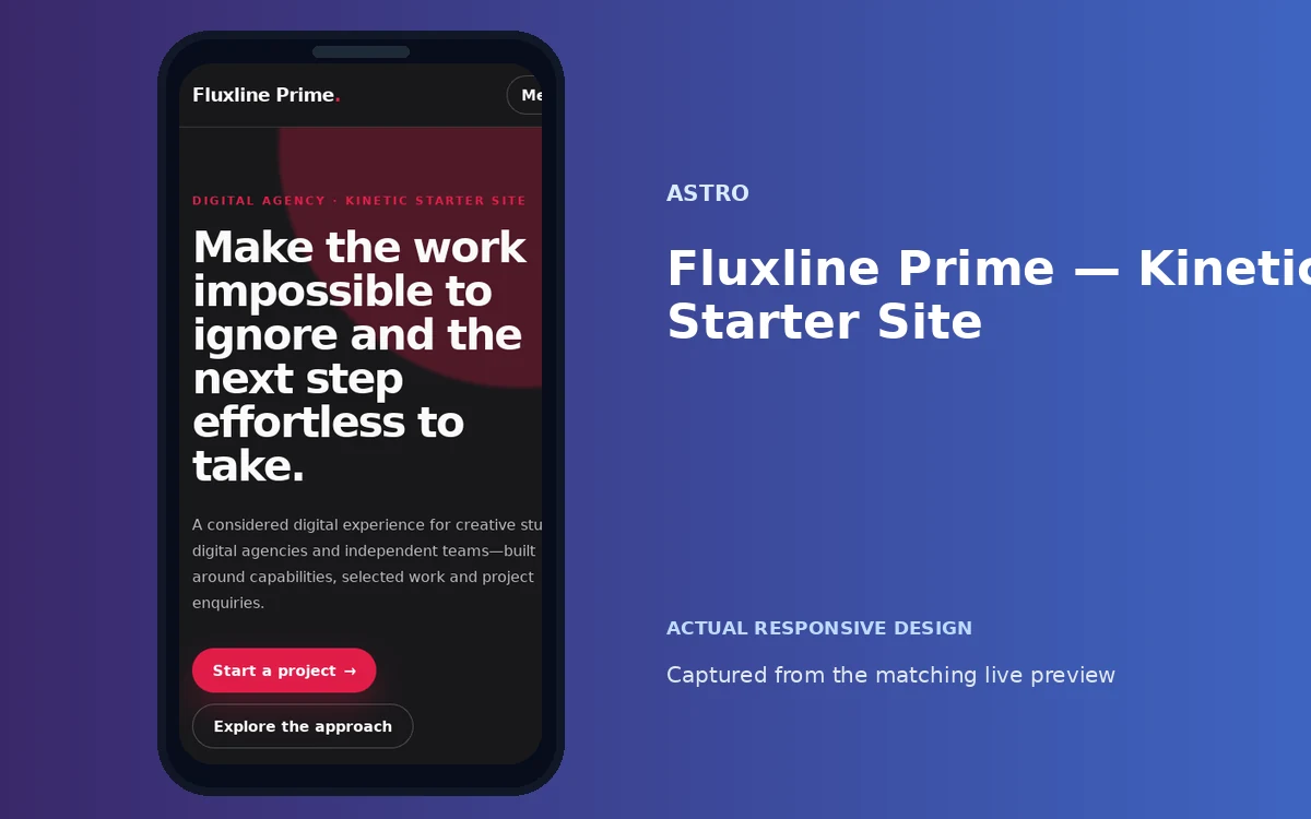 Fluxline Prime — Kinetic Starter Site screenshot 4