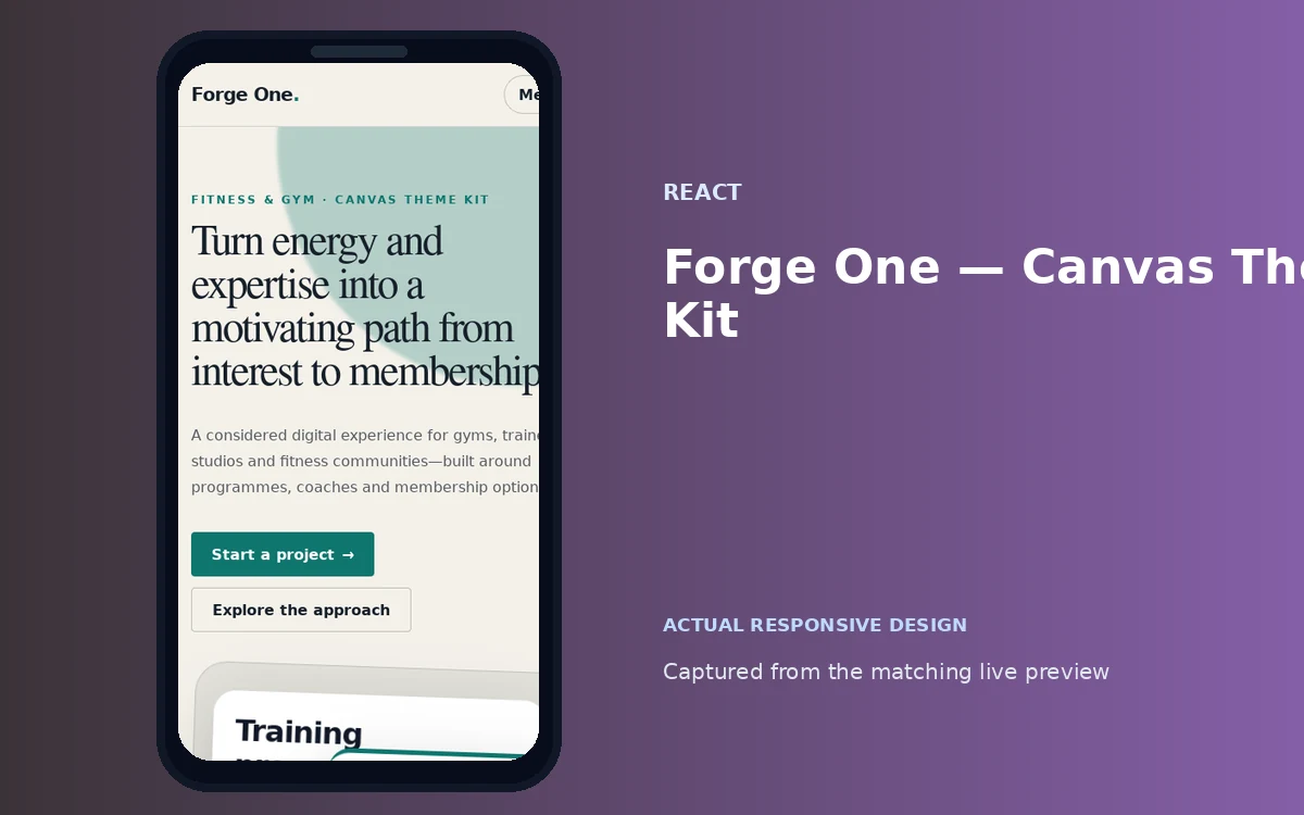 Forge One — Canvas Theme Kit screenshot 4