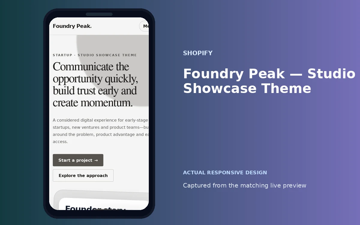 Foundry Peak — Studio Showcase Theme screenshot 4