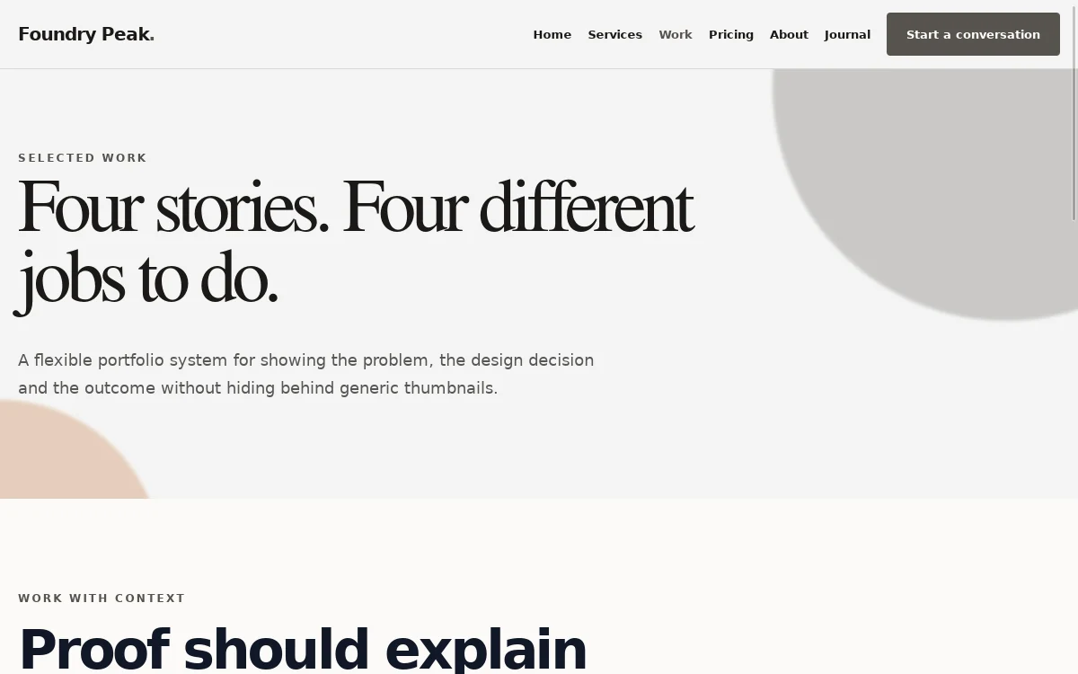 Foundry Peak — Studio Showcase Theme screenshot 2