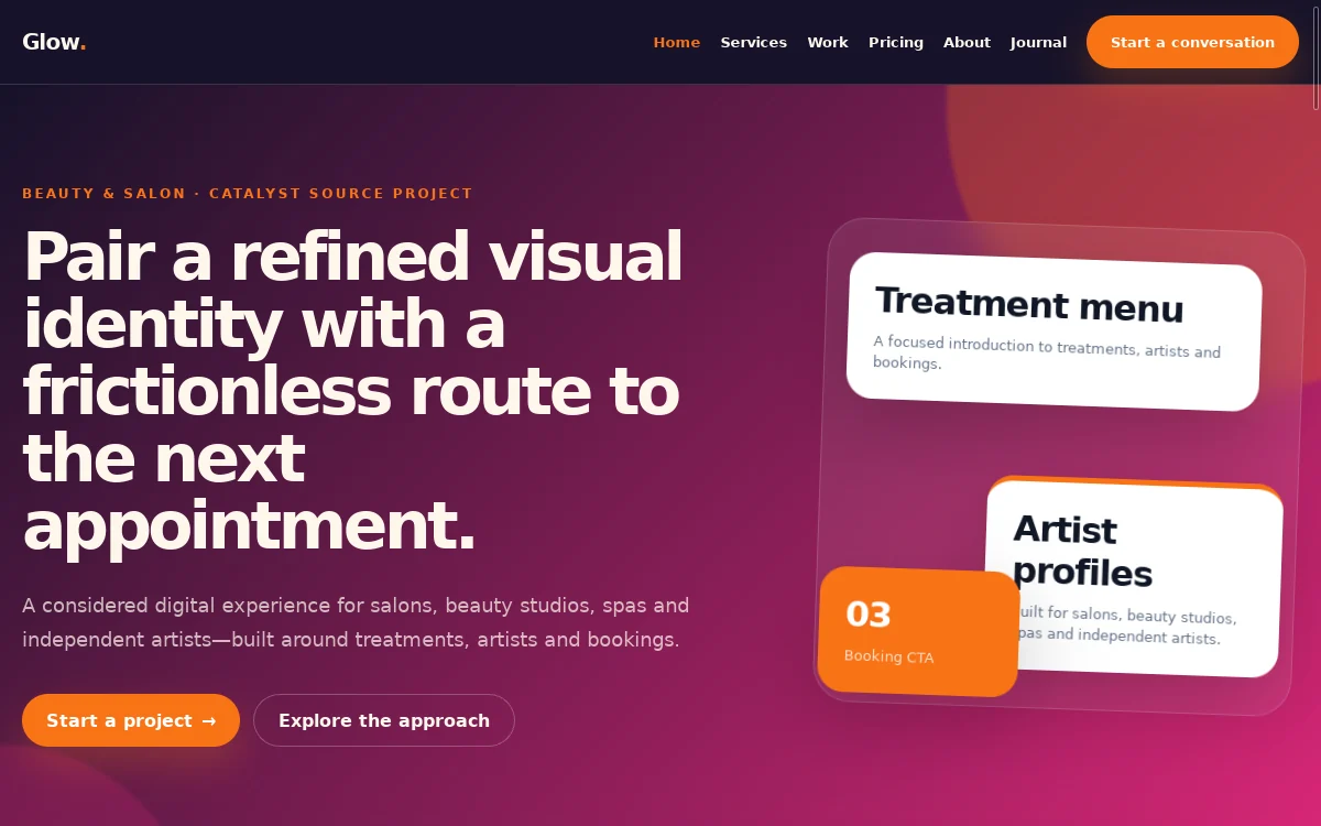 Glow — Catalyst Source Project website screenshot