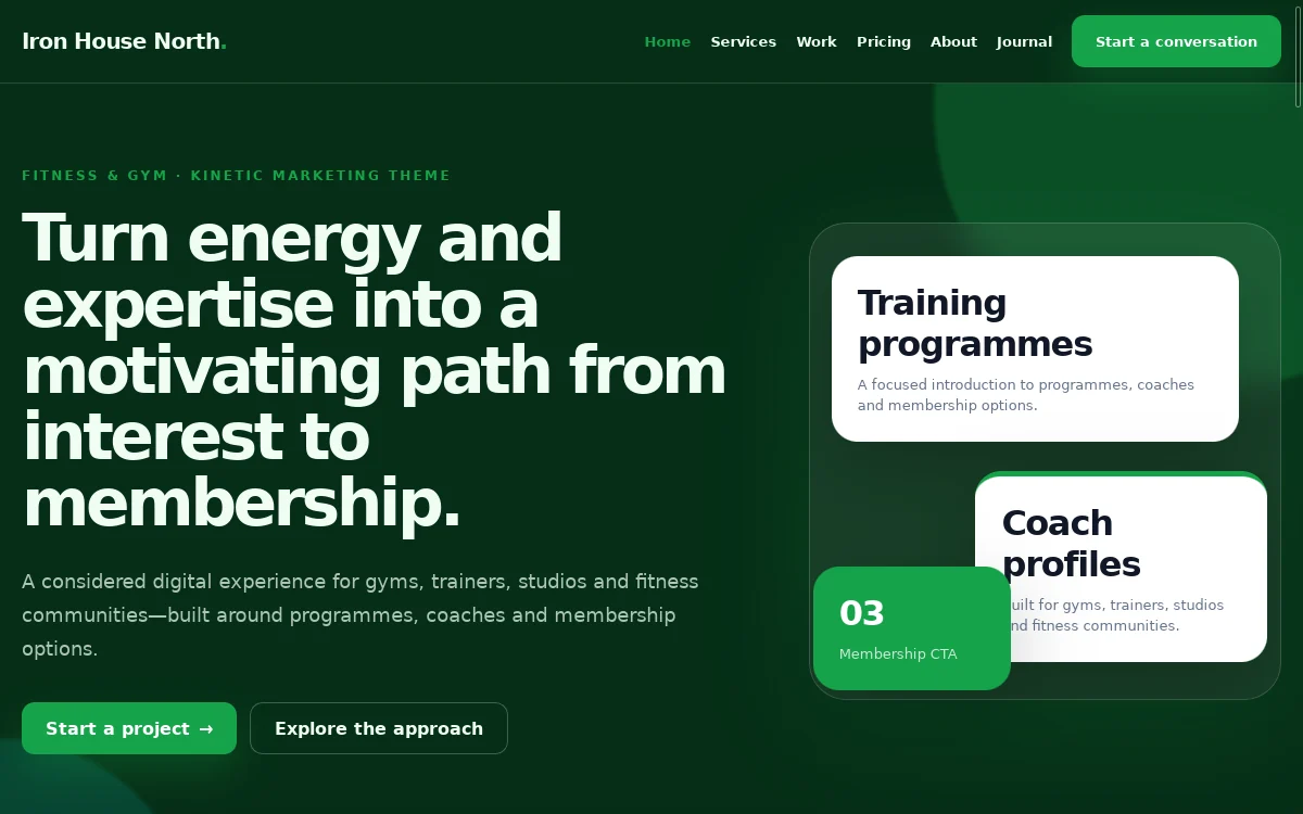Iron House North — Kinetic Marketing Theme professional website preview