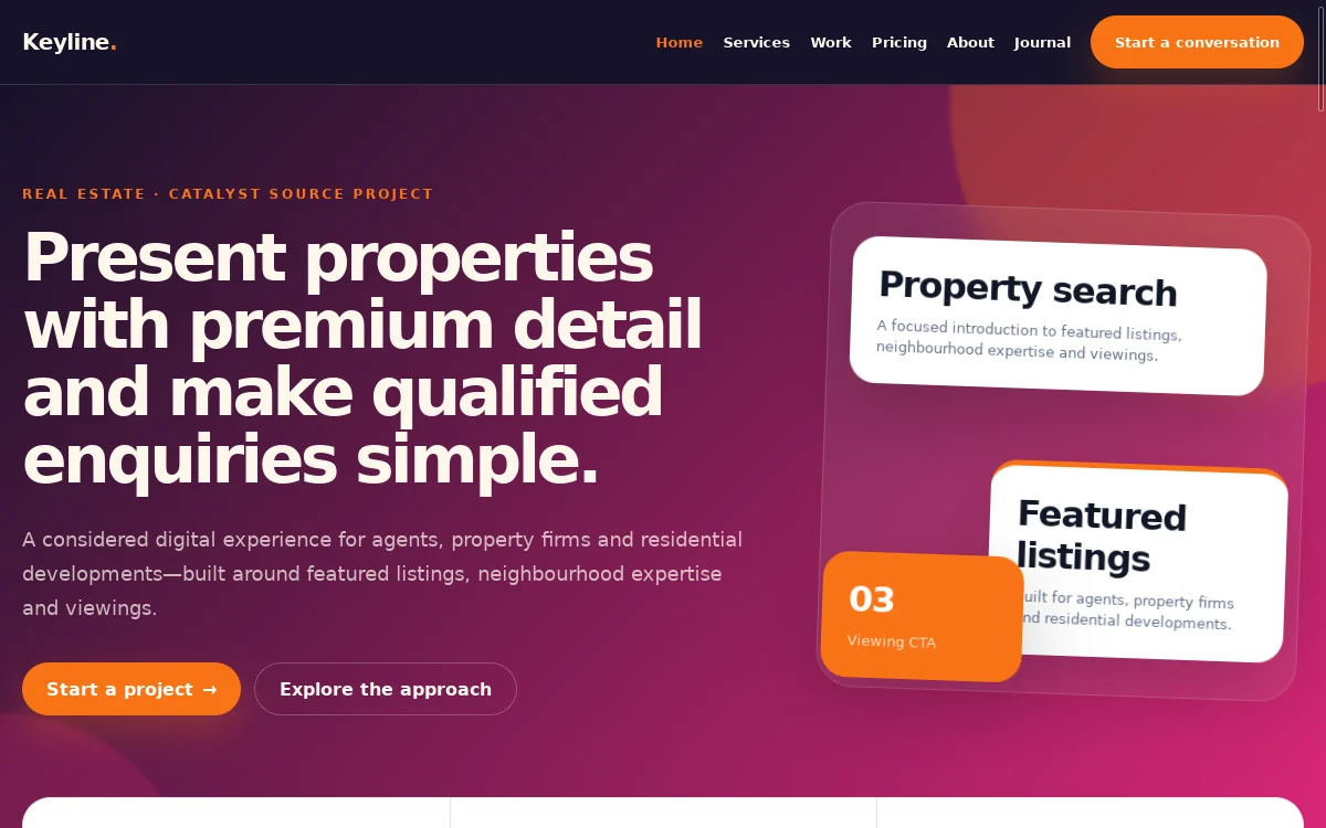 Keyline — Catalyst Source Project website screenshot