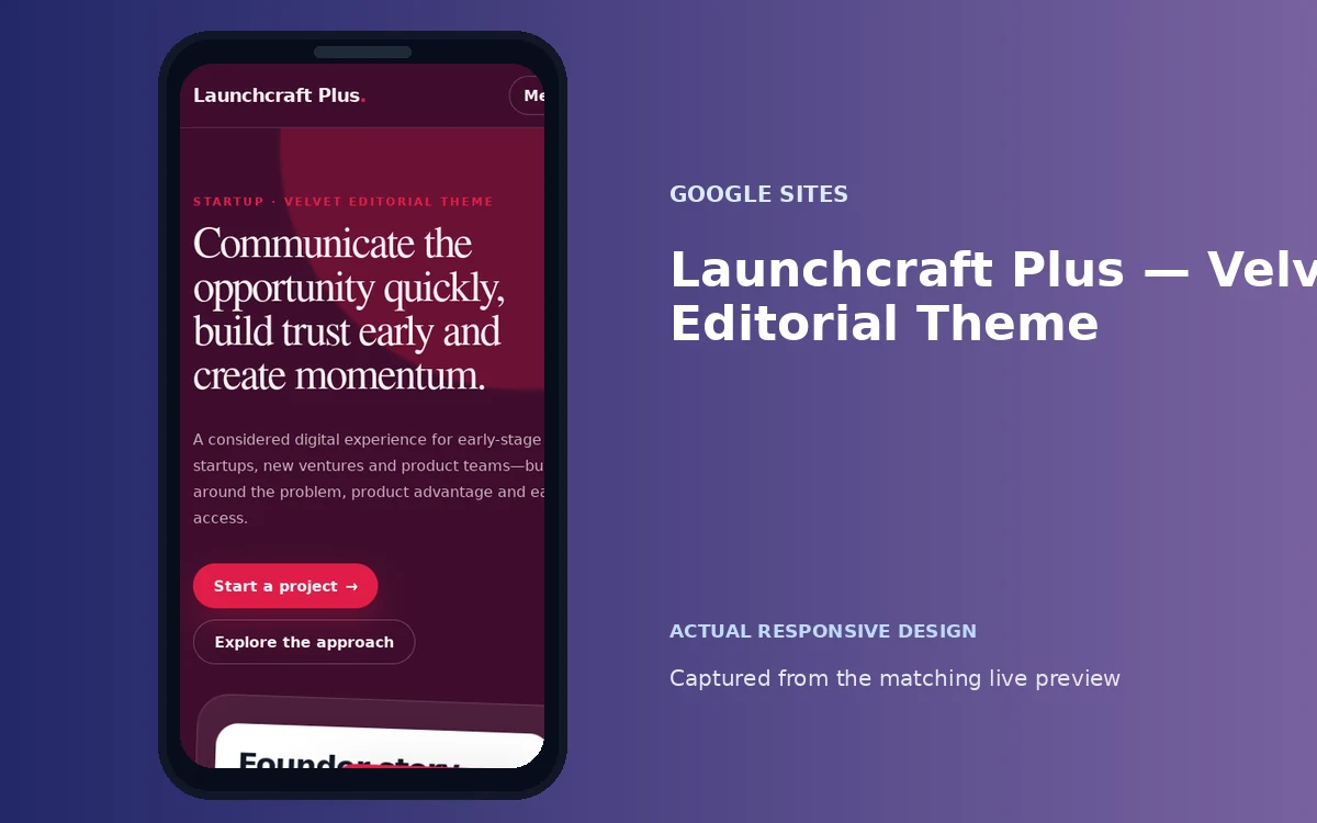Launchcraft Plus — Velvet Editorial Theme screenshot 4