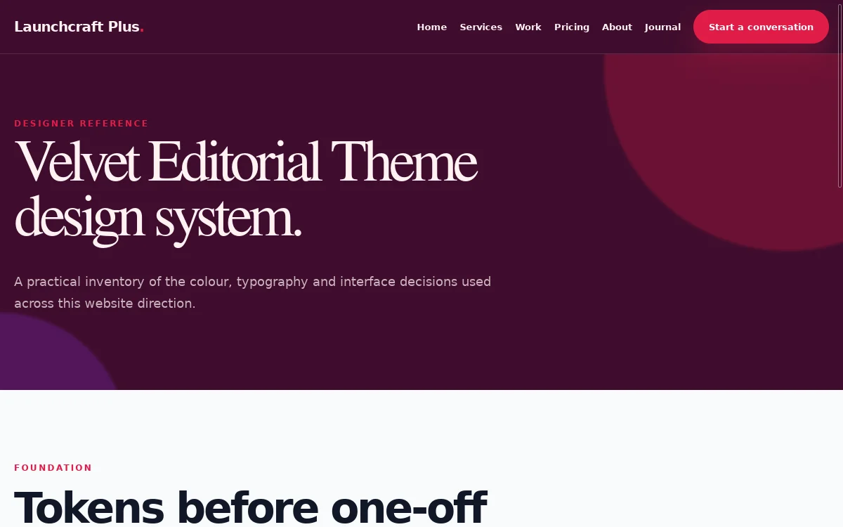 Launchcraft Plus — Velvet Editorial Theme screenshot 3