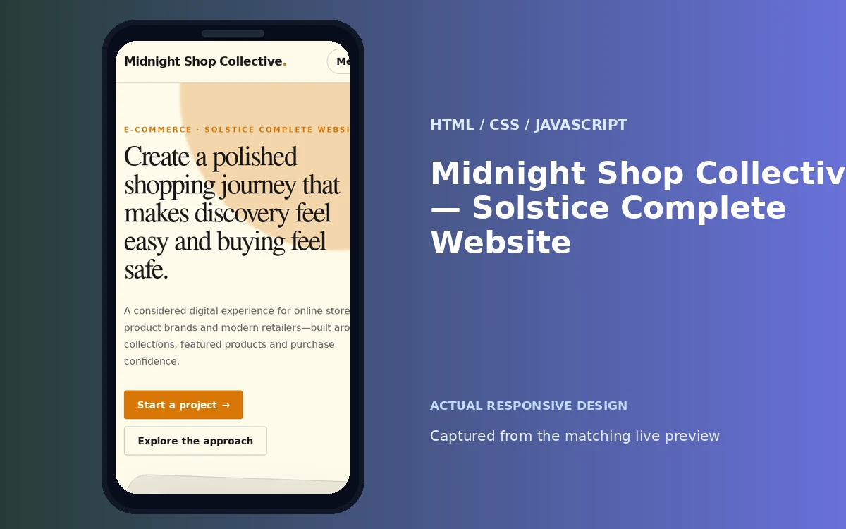 Midnight Shop Collective — Solstice Complete Website screenshot 4