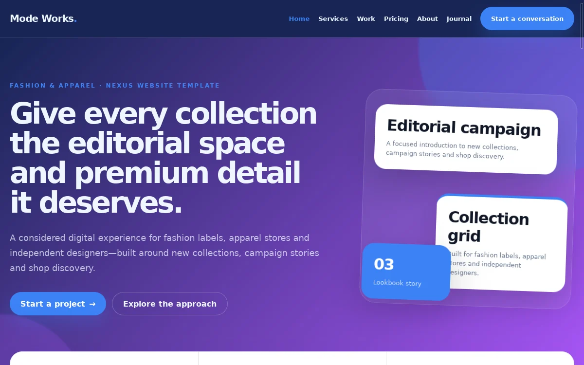 Mode Works — Nexus Website Template professional website preview