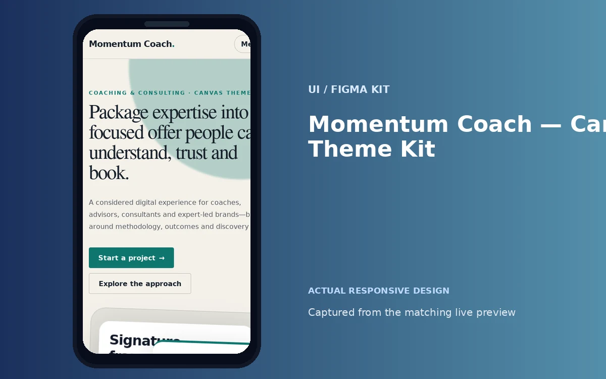 Momentum Coach — Canvas Theme Kit screenshot 4