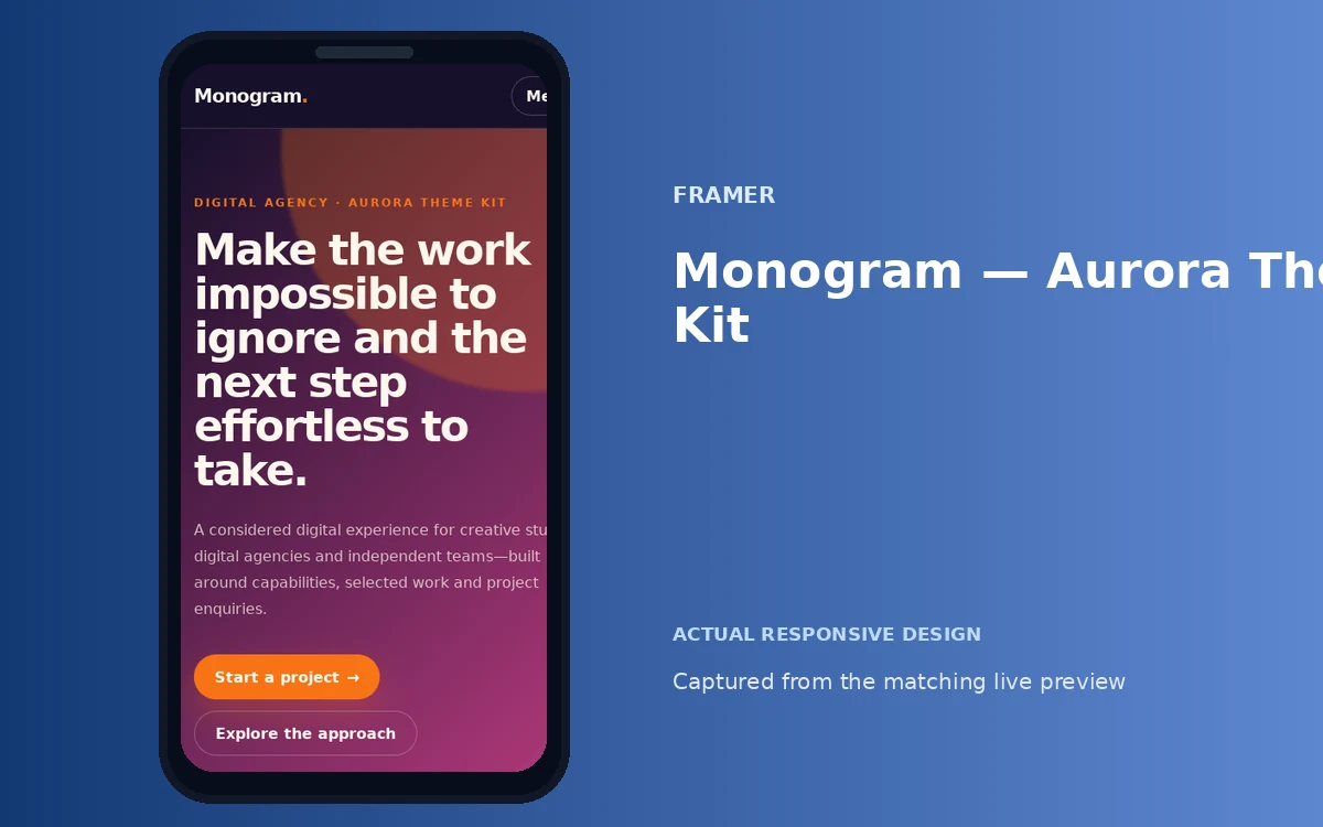 Monogram — Aurora Theme Kit screenshot 4