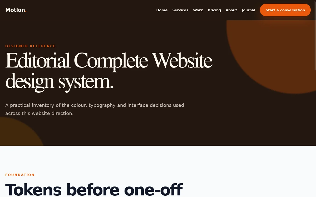 Motion — Editorial Complete Website screenshot 3