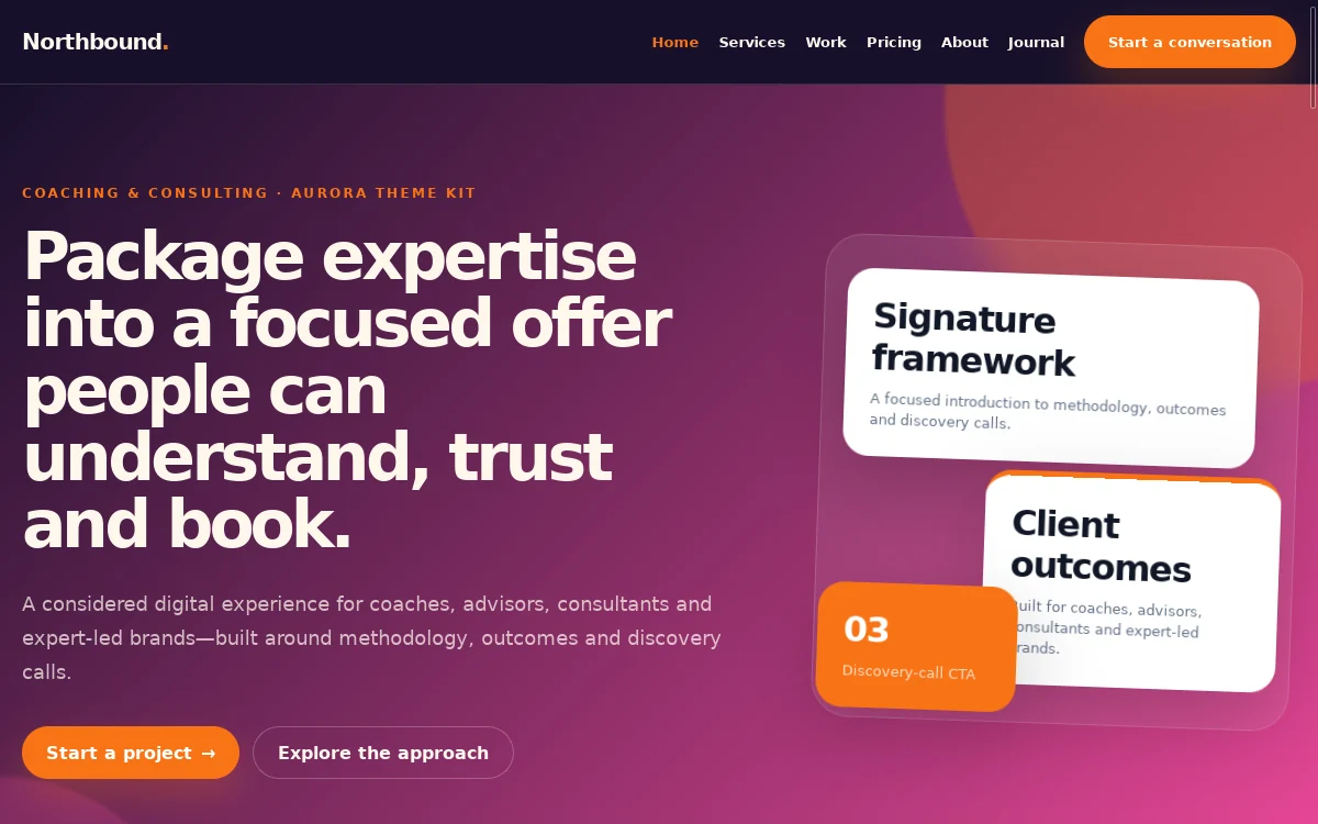 Northbound — Aurora Theme Kit professional website preview