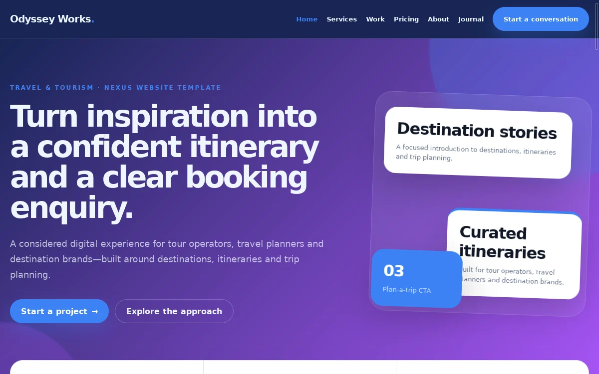 Odyssey Works — Nexus Website Template professional website preview
