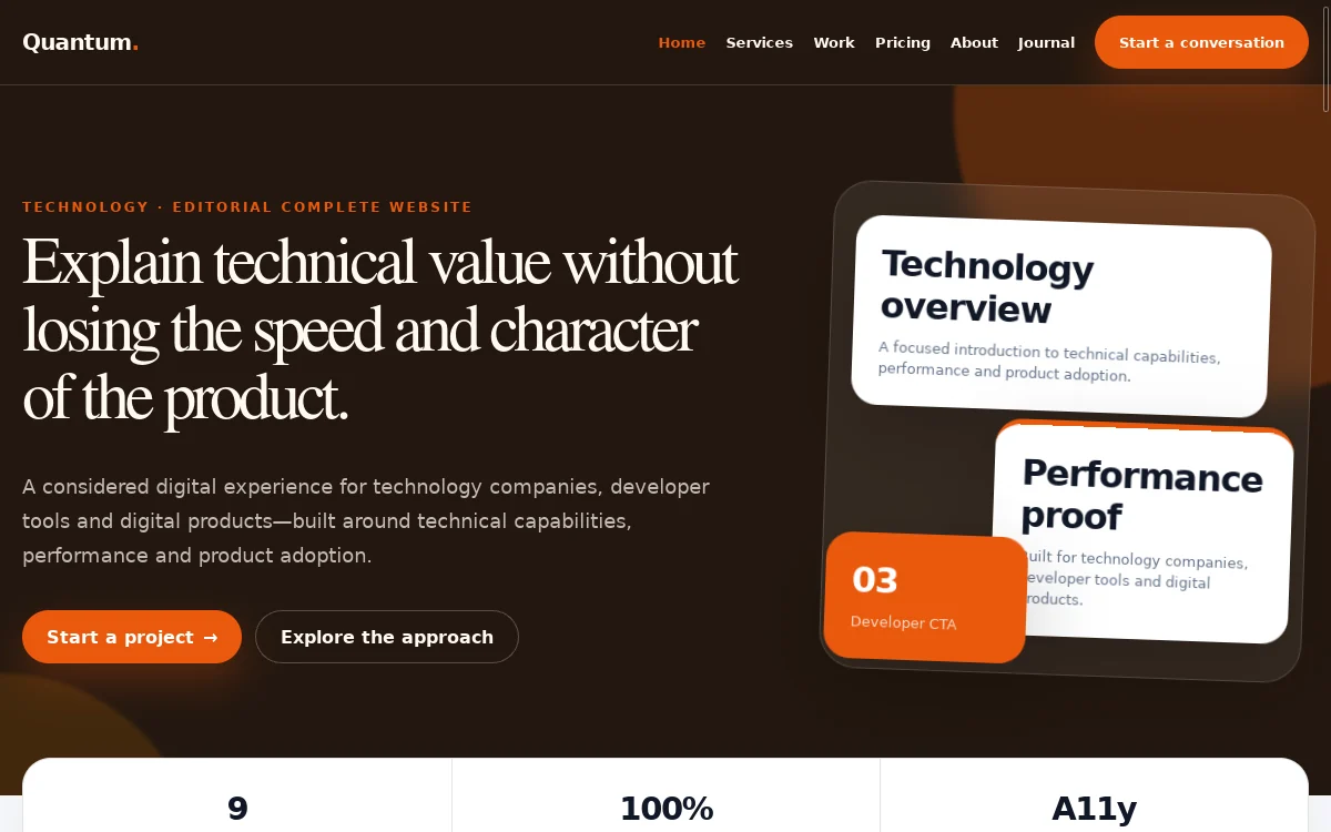 Quantum — Editorial Complete Website website screenshot