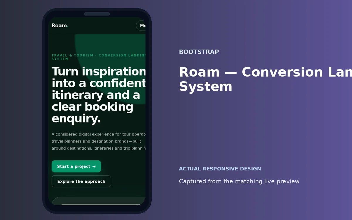 Roam — Conversion Landing System screenshot 4