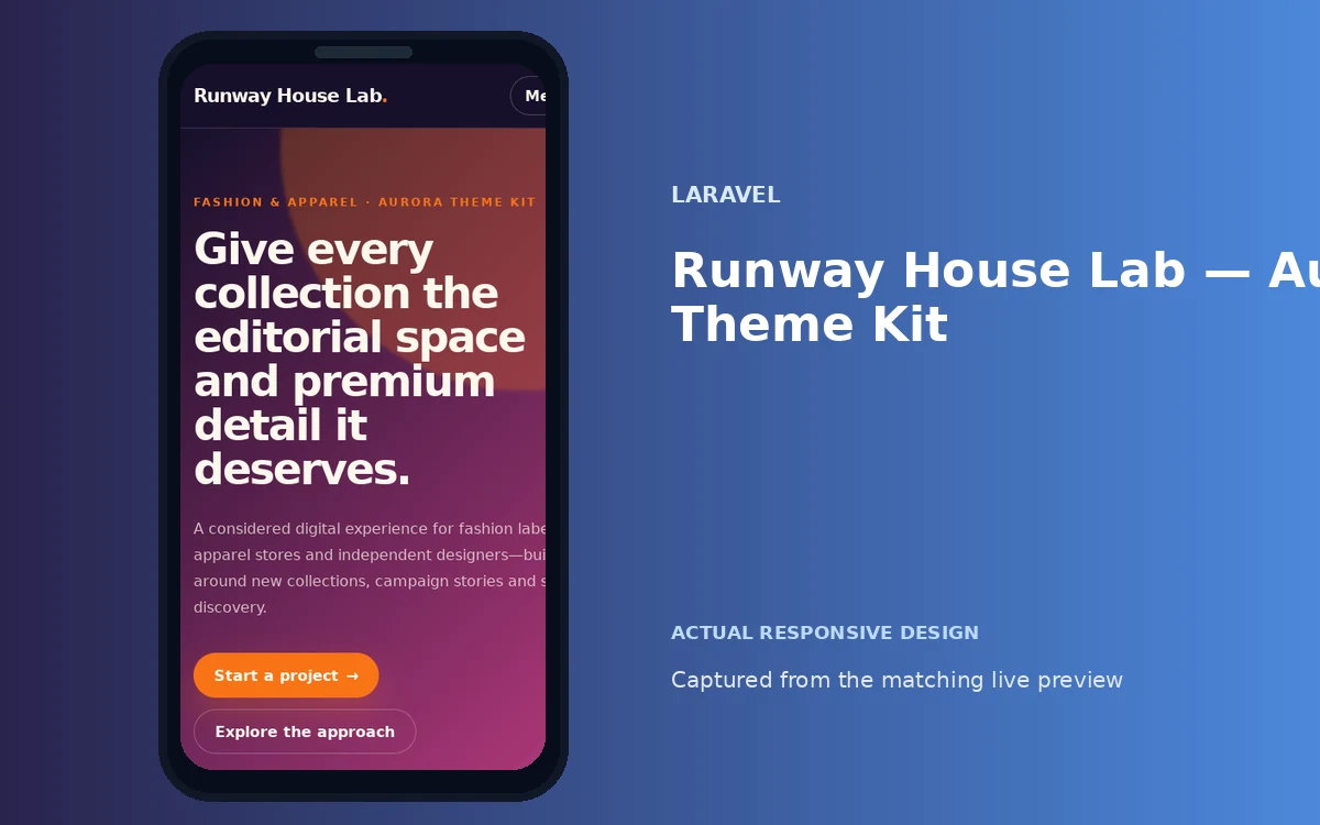 Runway House Lab — Aurora Theme Kit screenshot 4
