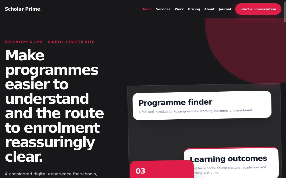 Scholar Prime — Kinetic Starter Site professional website preview