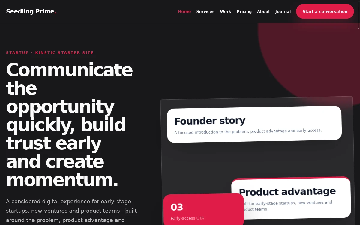 Seedling Prime — Kinetic Starter Site professional website preview