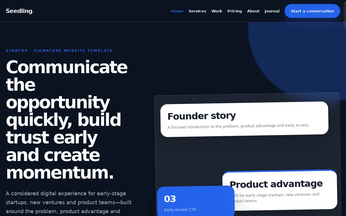 Seedling — Signature Website Template professional website preview