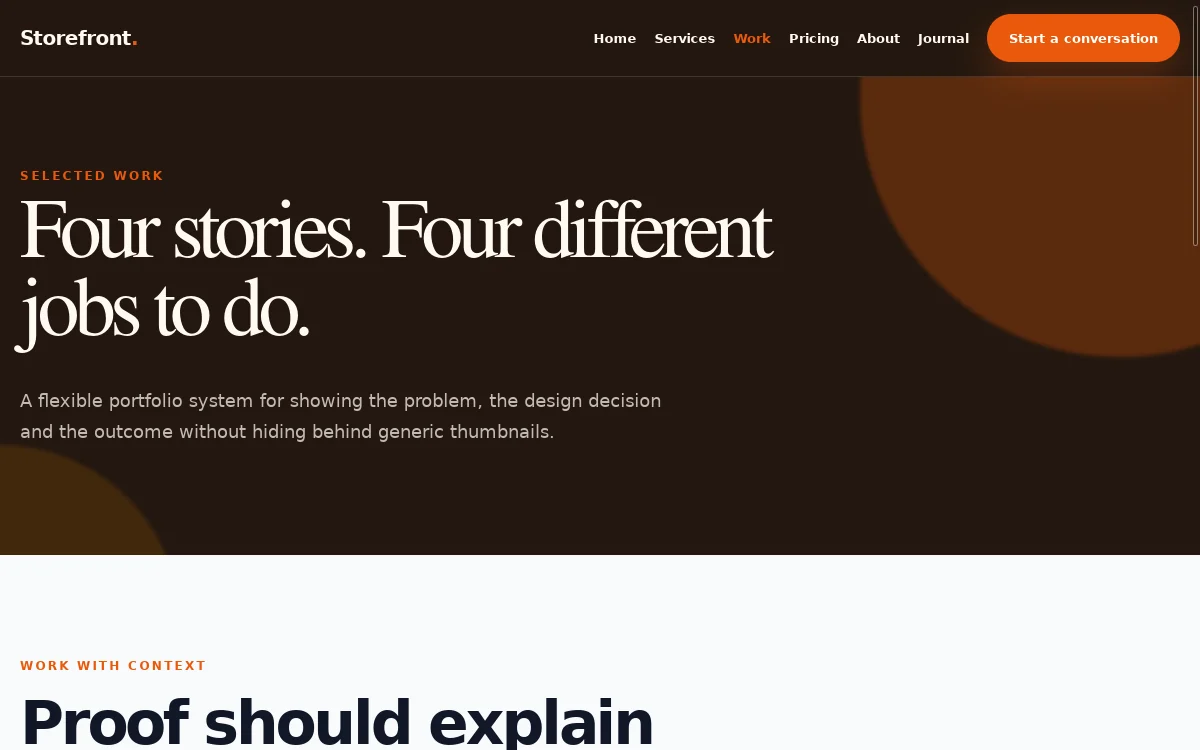 Storefront — Editorial Complete Website screenshot 2