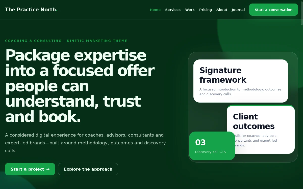 The Practice North — Kinetic Marketing Theme professional website preview