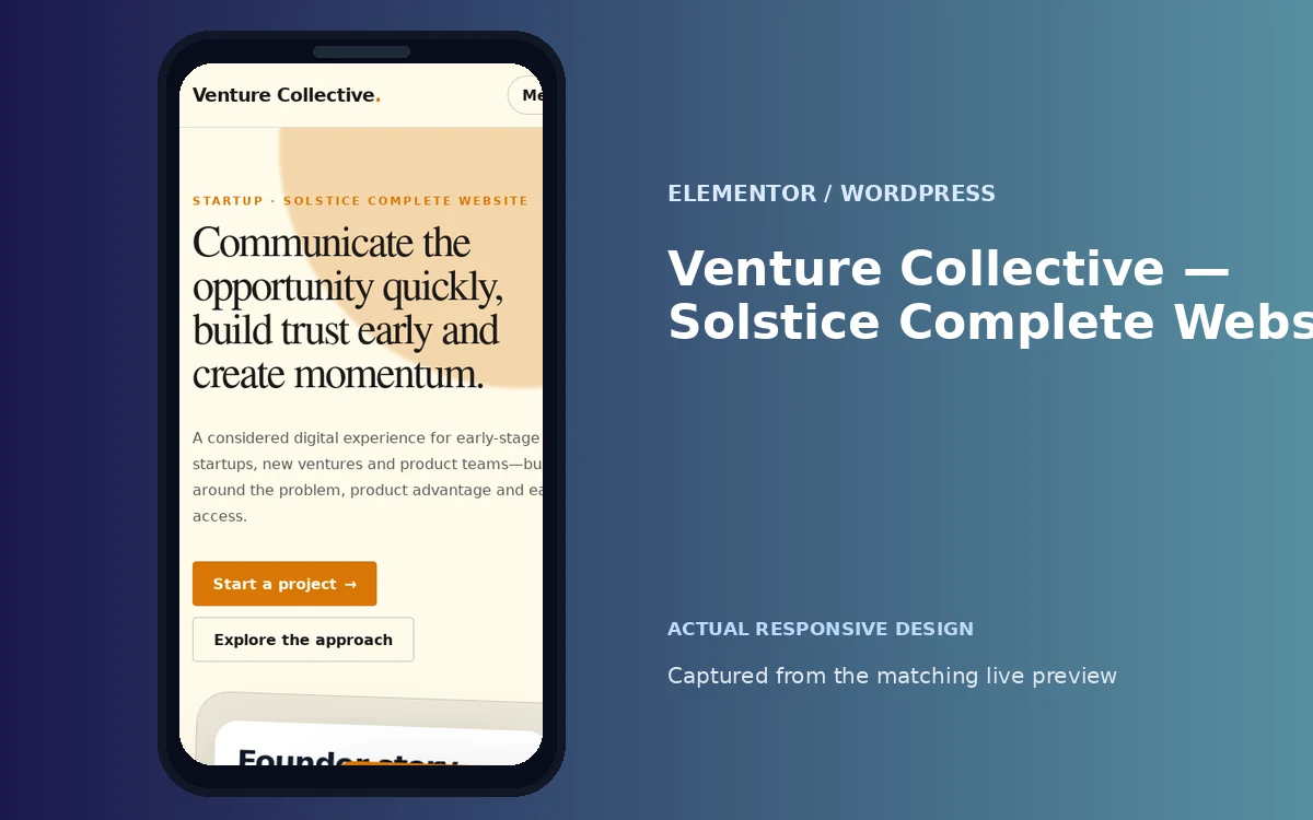 Venture Collective — Solstice Complete Website screenshot 4