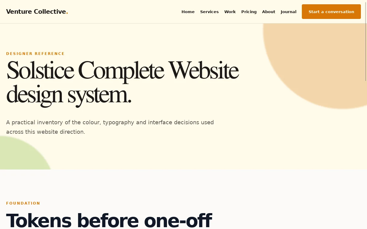 Venture Collective — Solstice Complete Website screenshot 3