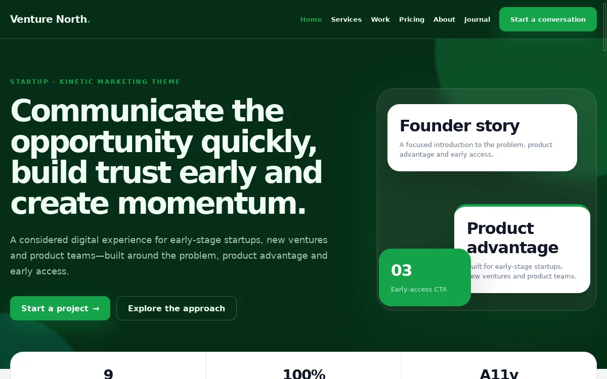 Venture North — Kinetic Marketing Theme professional website preview